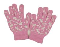 Růžové prstové rukavice s korunami