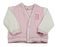 Růžovo-bílá propínací mikina s písmenem - Barbie H&M