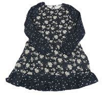 Černé květované šaty s hvězdami Yigga