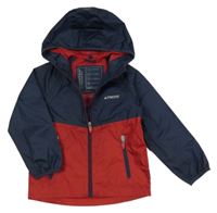 Tmavomodro-vínová šusťáková jarní funkční bunda s kapucí C&A