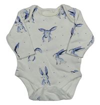 Bílé puntíkaté body s králíky Next