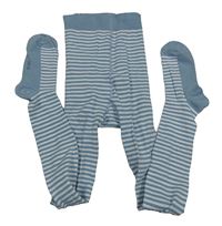 Modro-bílé pruhované punčocháče L&D