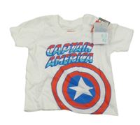 Nové - Bílé tričko s logem Kapitána Ameriky Primark