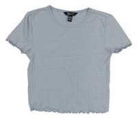 Světlemodré žebrované crop tričko New Look