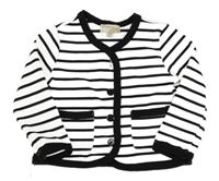 Bílo-černá pruhovaná propínací mikina