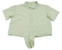 Světlezeleno-smetanová kostkovaná halenka H&M