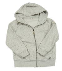 Světlešedá melírovaná vzorovaná propínací mikina s kapucí Topolino