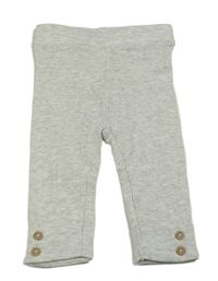 Světlešedé melírované žebrované lehké tepláky