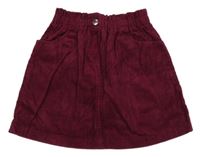 Vínová manšestrová sukně Primark