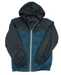 Tmavozelená šusťáková nepromokavá funkční bunda s kapucí Quechua