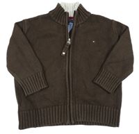Hnědý propínací svetr Tommy Hilfiger