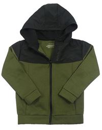 Khaki-černá propínací mikina Primark