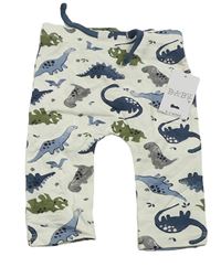 Bílé lehké tepláky s dinosaury zn. Matalan