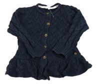 Tmavomodrý vzorovaný propínací svetr Jasper Conran