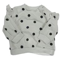 Bílá puntíkatá mikina s volánky Nutmeg