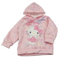 Světlerůžová puntíkatá mikina s Hello Kitty a kapucí 