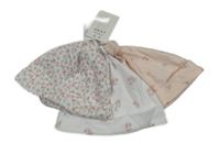 Nové - 3x bilo-růžová čepice s obrázky 