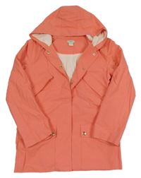 Lososová šusťáková jarní bunda s kapucí 