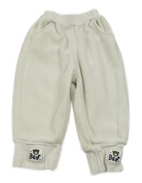 Smetanové sametové tepláky s nášivkami medvědů 