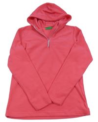 Růžová fleecová funkční mikina s logem a kapucí Mountain Warehouse