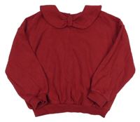 Vínová mikina s límečkem 