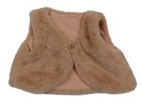 Starorůžová kožešinová podšitá crop vesta Nutmeg