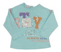 Nové - světlemodré triko s nápisem