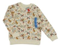 Nové - smetanová mikina se zvířátky Primark