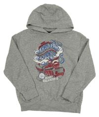 Šedá melírovaná mikina s potiskem a kapucí - Harry Potter 