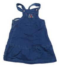 Tmavomodré laclové lehké riflové šaty se srdcem 