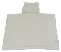 Bílá plyšová zavinovací deka s kapucí George