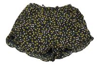 Černé květované lehké kraťasy Primark