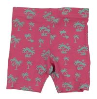 Růžové elastické kraťasy s palmami Primark
