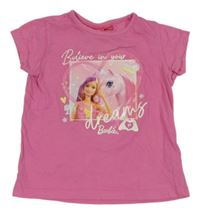Růžové tričko s Barbie 