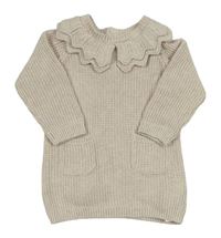 Smetanové svetrové šaty s límečkem Primark