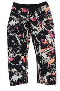 Černo-bílo-růžovo-oranžové vzorované sportovní legíny H&M