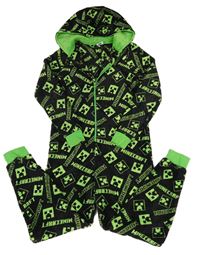 Černo-zelená plyšová kombinéza s kapucí - Minecraft Matalan