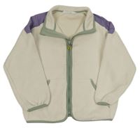 Bílo-fialová huňatá propínací bunda H&M