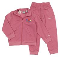 2set - Růžová propínací sportovní mikina s logem + tepláky Adidas