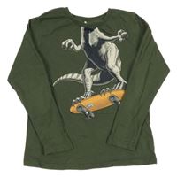 Tmavozelené triko s dinem Name it