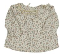 Smetanová květovaná tunika s volánkem M&S