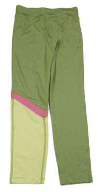 Zeleno-růžovo-světlezelené sportovní legíny Tchibo