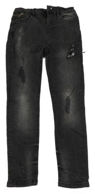 Tmavošedé skinny rifle s prošoupáním 