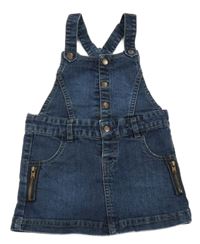 Tmavomodré laclové riflové šaty 