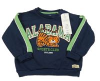 Nové - Tmavomodro-zelená mikina s tygrem F&F