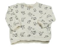 Smetanová mikina s medvídky H&M