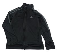 Černá propínací mikina s logem a kapucí Adidas