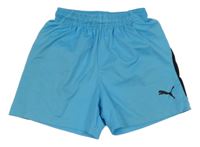 Světlemodro-červené sportovní kraťasy s logem Puma