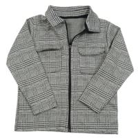 Černo-bílá kostkovaná propínací mikina Matalan