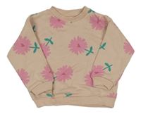 Světlerůžová květovaná mikina Zara